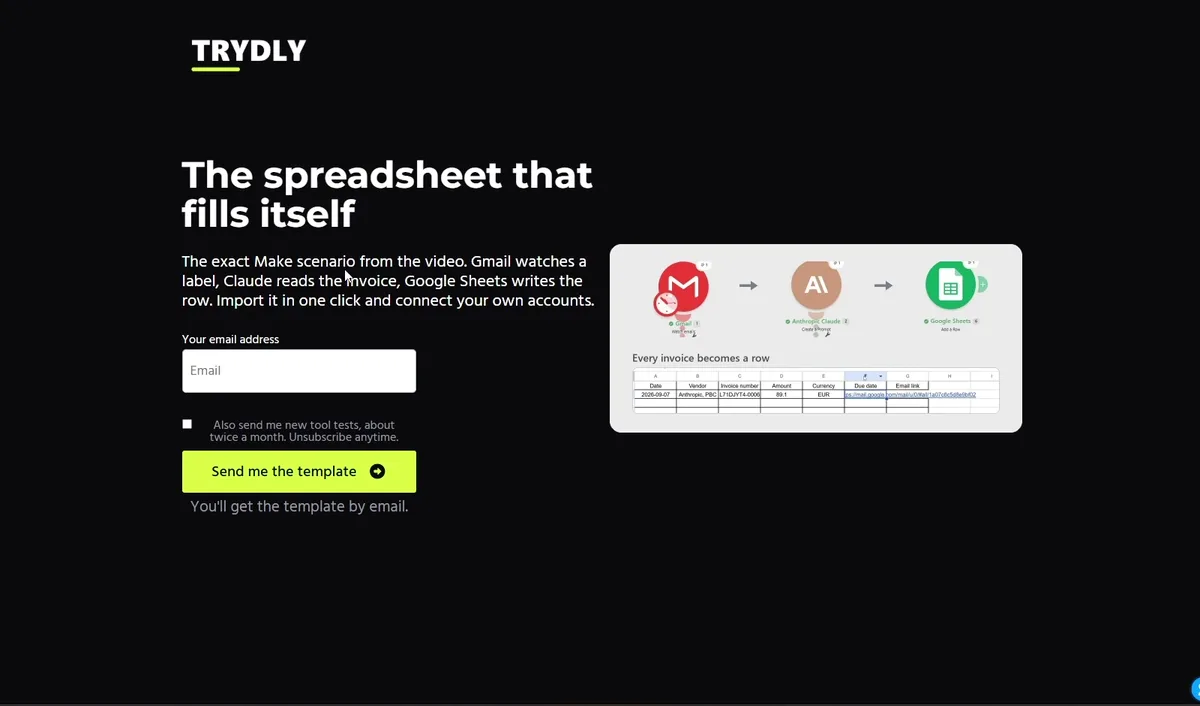 The opt-in page built on Systeme.io's free plan